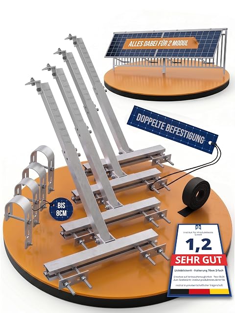 Soporte de barandilla de balcón Lichtblicker con perfiles de aluminio y ganchos de acero inoxidable