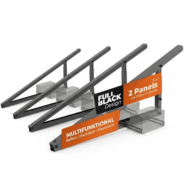 Soporte solar universal Solarway en negro para balcón o tejado plano