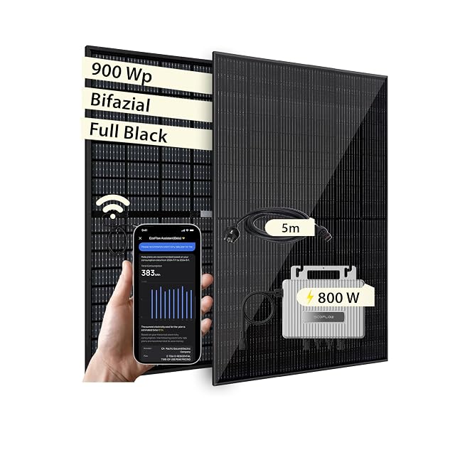 Kit solar de balcón VALE con dos módulos bifaciales y un inversor EcoFlow Stream