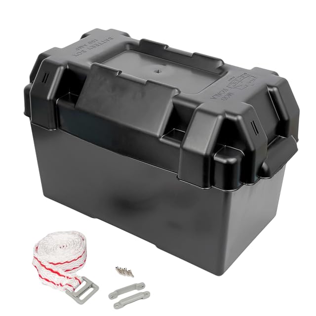 Caja de batería GATE 14 de polipropileno negro con asas de transporte