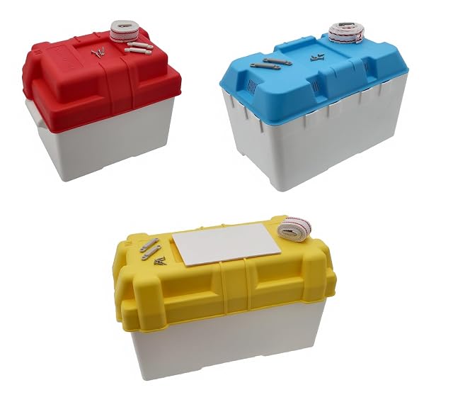 Caja de batería wellenshop con tapa azul