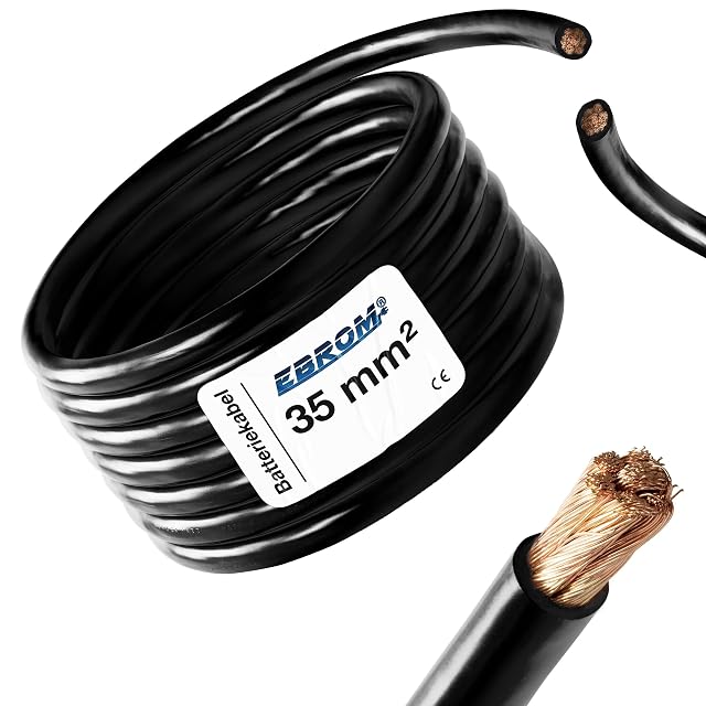 Cable de batería flexible EBROM de 35 mm² negro