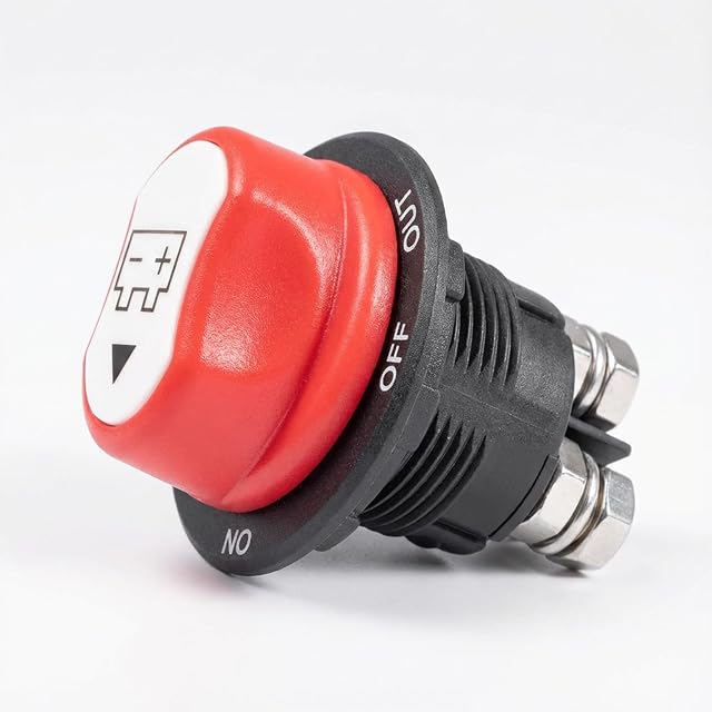Seccionador de batería para montar en panel Carehabi negro