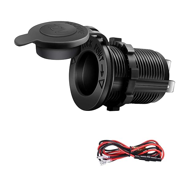 Toma de accesorios de 12 V estanca PPpanda con cable y fusible en línea