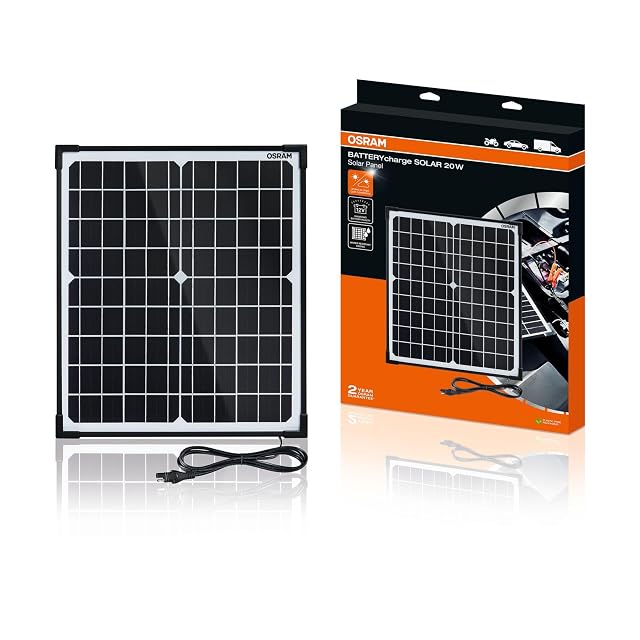 Panel Osram BATTERYcharge SOLAR de 20 W en marco de aluminio