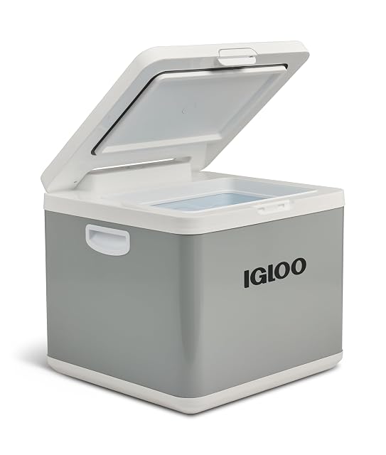 Nevera de compresor híbrida Igloo IH45 con la tapa abierta