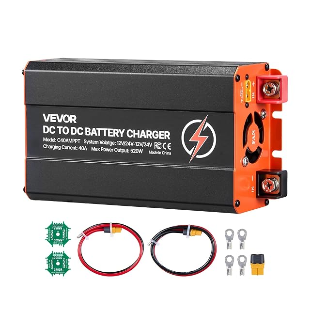 Cargador de batería DC-DC VEVOR con MPPT e interruptores DIP