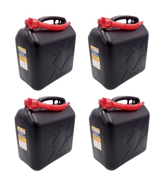 Bidones de plástico negro FILMER de 20 litros, cuatro por lote
