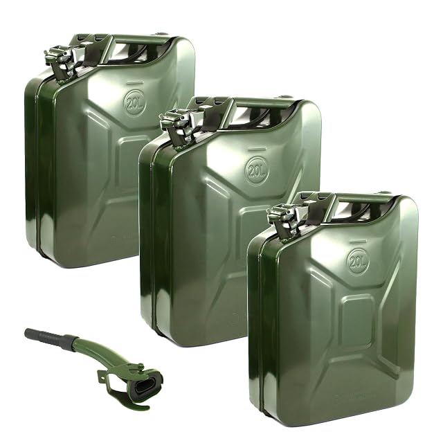 Bidones metálicos verde oliva Holmwerk de 20 litros, tres por lote
