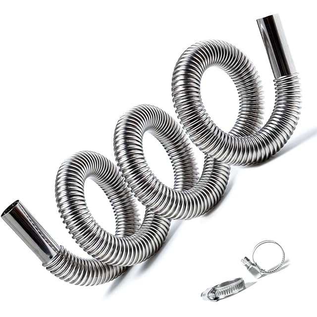 Tubo de escape flexible de acero inoxidable AYUSEB con abrazaderas