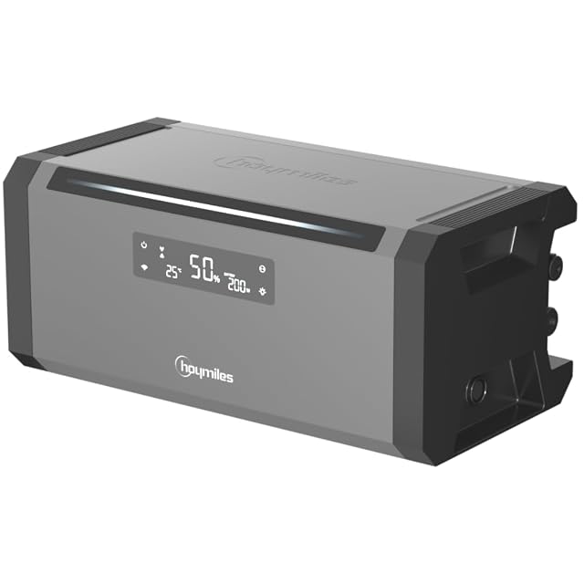 Módulo de almacenamiento Hoymiles HiBattery AC con sus accesorios de fijación