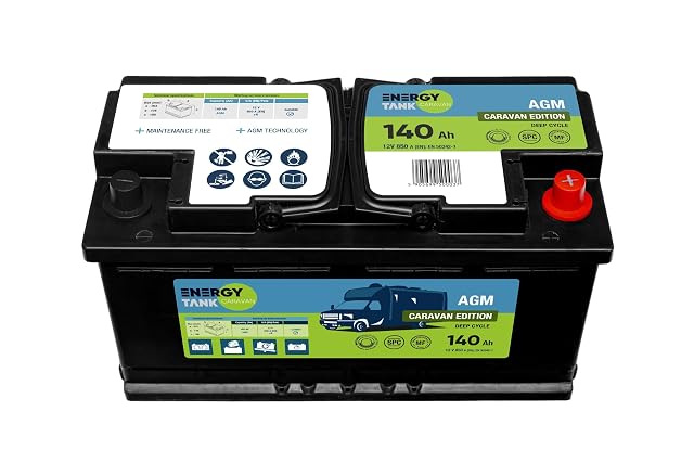 Batería solar AGM EnergyTank de 140 Ah para autocaravanas