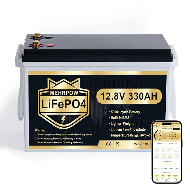 Batería LiFePO4 Mehrpow de 330 Ah con supervisión por aplicación