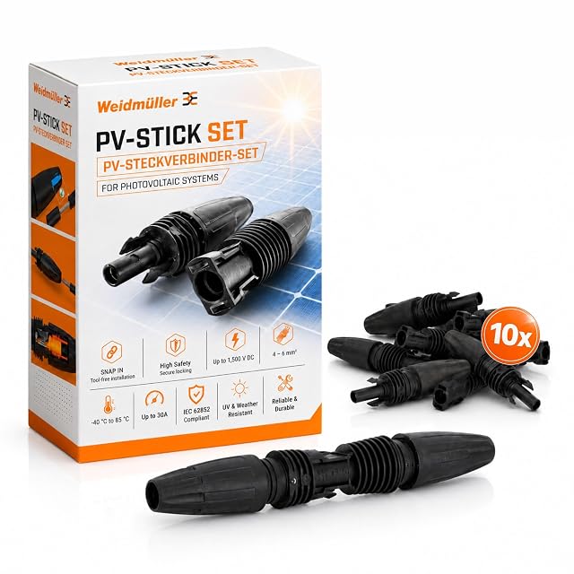 Conectores fotovoltaicos de encaje Weidmüller PV-Stick