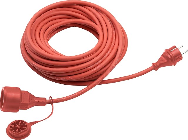 Alargador de caucho rojo Meister de 10 m con base Schuko