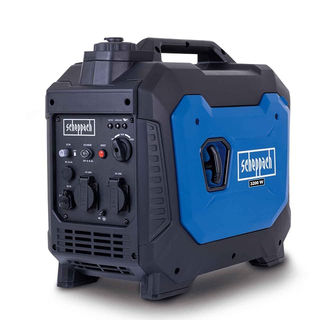 Grupo electrógeno inverter Scheppach SG3500i en una carcasa moldeada