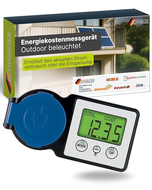 Contador de energía y de inyección SCHWAIGER con pantalla retroiluminada