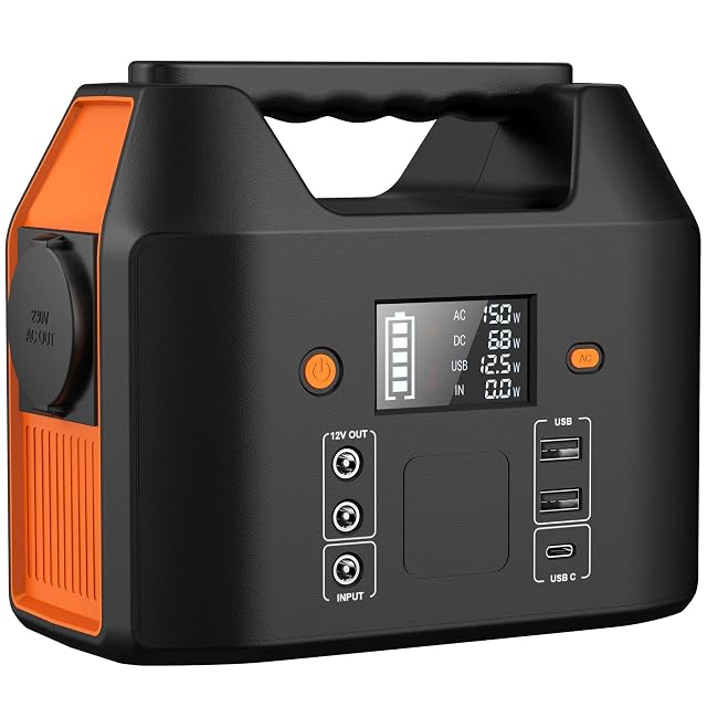 Estación de energía portátil SinKeu R150 con pantalla LCD y salidas USB