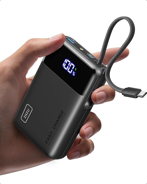 Batería externa INIU de 45 W con cable USB-C integrado