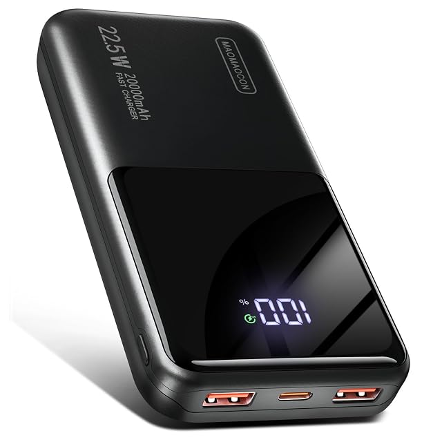 Batería externa sahesun de 20 000 mAh con pantalla LCD espejada
