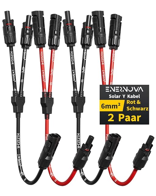Par de conectores solares de derivación en Y enernova en 6 mm²