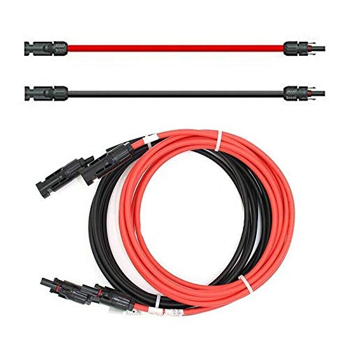 Par de cables solares solartronics de 10 m en rojo y negro con conectores puestos