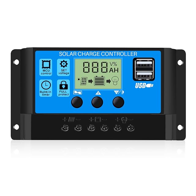 Regulador solar PWM Thlevel de 30 A con salida USB