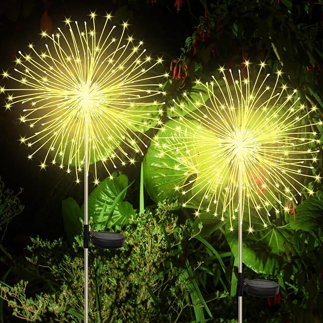 Lámparas solares de jardín CNMTCCO en forma de fuego artificial con ramas de hilo de cobre
