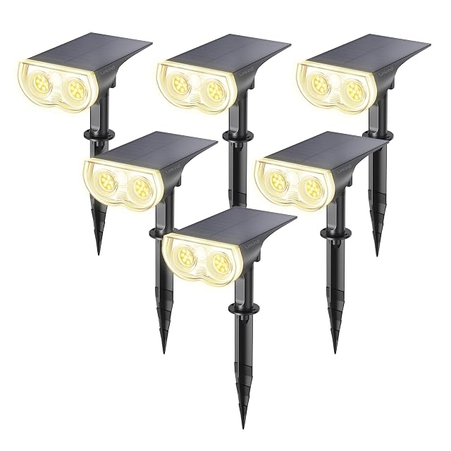 Proyector solar Linkind de 800 lúmenes iluminando un muro