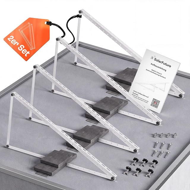 Soporte solar lastrado para cubierta plana SolarFuture de aluminio anodizado