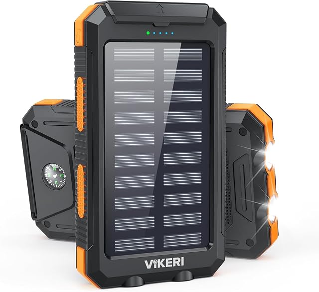 Batería externa solar Vikeri de 26.800 mAh con panel integrado
