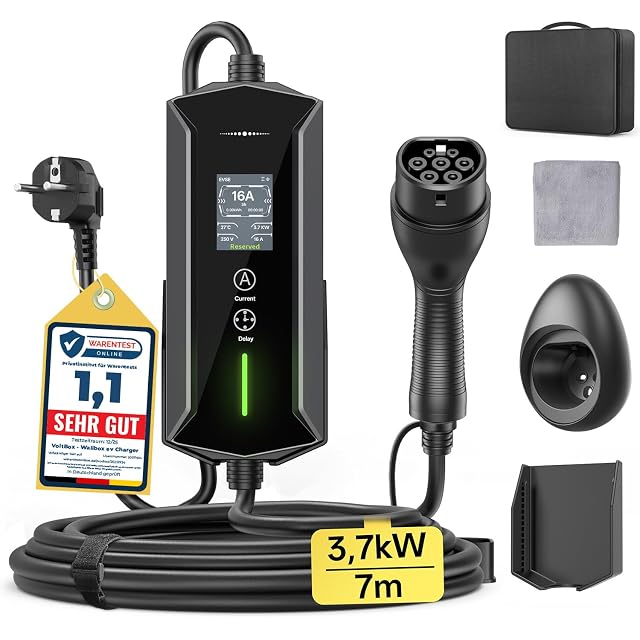 Cargador portátil Tipo 2 VoltBox con clavija Schuko y caja de control