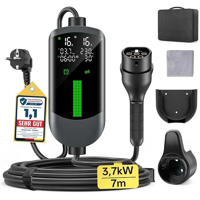 Cargador portátil Tipo 2 WityCharge con clavija Schuko