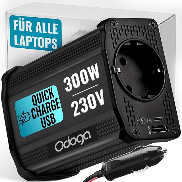 Convertidor de tensión Odoga de 300 W con puertos USB-C y USB-A